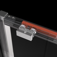 Porte de douche coulissante rectangulaire moderne en aluminium chromé pour salle de bain