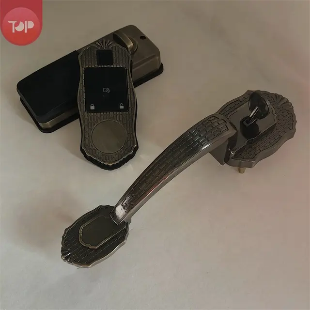 Top8021+2011 Smart Lock With Grip Handle Factory Supply push button keypad password smart door lock with grip handle