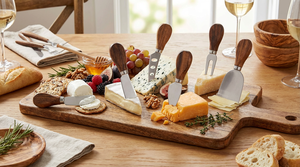 Set <span class=keywords><strong>di</strong></span> 6 coltelli per formaggio e formaggi <span class=keywords><strong>di</strong></span> successo con manici in legno naturale color naturale e finitura metallica - Product Image 3