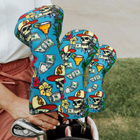 Conception personnalisée Logo OEM Nylon Golf Head Cover Set Custom Golf Driver Fairway Hybrid Wood Headcover