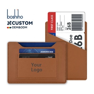 Porta Passaporto Sottile <span class=keywords><strong>in</strong></span> Pelle PU con Logo Personalizzato, Porta Biglietti da Viaggio con <span class=keywords><strong>Tasca</strong></span> per Carta d'Imbarco, Ideale per Regali Aziendali - Product Image 1