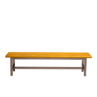 Banc multifonctionnel minimaliste moderne en bois massif et acier rouillé pour extérieur, parc, centre commercial, salle de bain, dressing - Chine