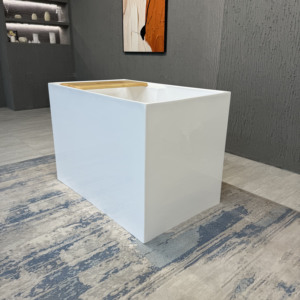 Bồn tắm acrylic tự đứng hình vuông góc cạnh, kích thước nhỏ, ngâm mình sâu, có ghế ngồi di động, thương hiệu Suly Merlin - Product Image 4