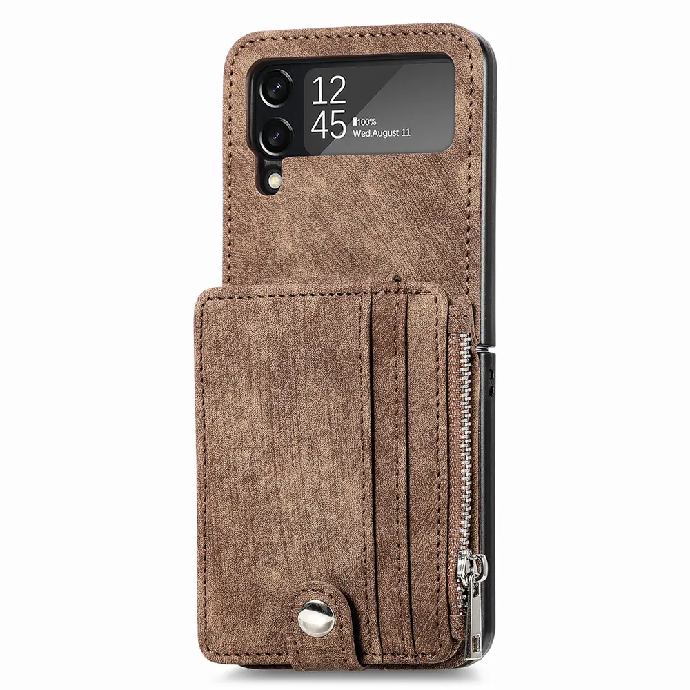 New Trending Smartphone Cell Mobile Case Card Holder Luxury Leather Pu Pc Folding Phone Case For Samsung Z Fold 4 3 Phone Cover