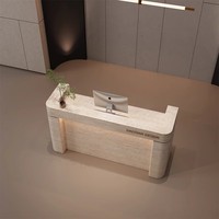 Comptoir de Réception Moderne pour Salon de Beauté, Petit et Unique, Effet Pierre
