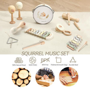 Instrumentos musicales de percusión de madera transfronterizos para educación temprana infantil: Piano, tambor y otros instrumentos con patrón de ardilla. - Product Image 2