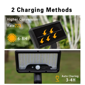Wholesale New Design Waterproof Clip Bracket 92 <b>LED</b> Solar Garden <b>Lights</b> Type C Rechargeable <b>Motion</b> <b>Sensor</b> Fence - Product Image 6