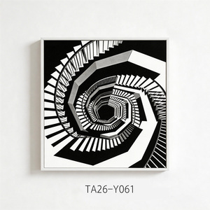 Toile murale cubiste <span class=keywords><strong>noir</strong></span> <span class=keywords><strong>et</strong></span> <span class=keywords><strong>blanc</strong></span>, impression haute définition sur toile, image géométrique abstraite pour décoration de salon moderne - Product Image 6