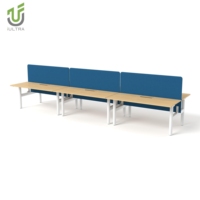 Bureau debout électrique à double moteur esthétique moderne IULTRA avec finitions design (noyer marbré) intérieurs élégants