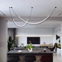 Lustre linéaire LED suspendu moderne, hauteur réglable, structure métallique, finition blanche, pour la maison, l'îlot de cuisine