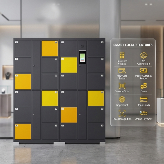 Outdoor Intelligent Smart Locker Express Parcel Manual Steel Cabinet with QR Code Charge for Communities