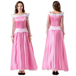 Ensemble de costume de robe de bal de princesse <span class=keywords><strong>classique</strong></span> (bleu et rose) - Robe de soirée féerique pour femme avec manches bouffantes pour Halloween, scène - Product Image 4