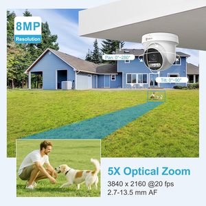 Caméra PTZ <span class=keywords><strong>Anpviz</strong></span> 4K PoE avec zoom optique 5X, panoramique 280° °   Inclinaison 90° °   Caméra de sécurité IP, détection de personnes et de véhicules, alarme sonore, communication bidirectionnelle - Product Image 2