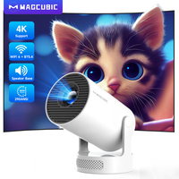 Projecteur LED LCD 4K avec 300 lumens ANSI, système de son portable pour cinéma maison, base avec haut-parleur, stockage Android 8 Go, HY300Pro+