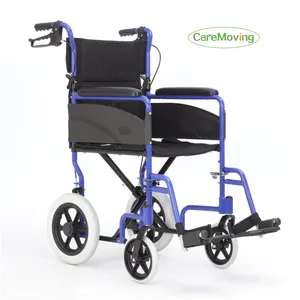 热卖便携式轮椅超轻运输椅，带锁定手制动器和摆动式脚托，容量250磅