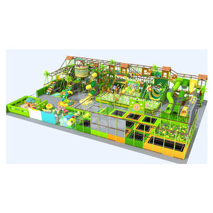 Area Giochi Interna a Tema Giungla in Plastica Morbida per Bambini, Parco Trampolini, Casetta per Giochi di Ruolo, Attrezzatura per Feste e Noleggio CE - Product Image 1