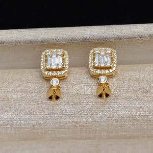 Boucles d'oreilles carrées en argent S925 avec incrustation de perles de 8 à 13 mm JG5257, accessoires de bijouterie DIY, support vide, composants et trouvailles de bijouterie - Product Image 2