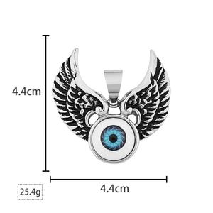สร้อยคอจี้รูปนกอินทรีสแตนเลสสตีลประดับเพชร สไตล์เรโทร พังก์ ฮิปฮอป สีเทอร์ควอยซ์ สำหรับทุกเพศ - Product Image 5