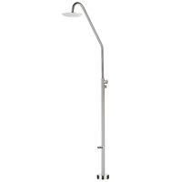 Colonne de douche moderne Weihao noire à poser au sol, système de douche extérieur à eau froide, ensemble de douche en acier inoxydable à tube rond