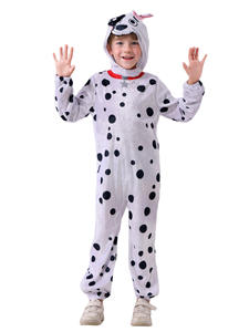 Costume de chien à poils longs à taches mignon pour enfants, <span class=keywords><strong>Dalmatien</strong></span>, pour <span class=keywords><strong>Halloween</strong></span>, jeux de rôle, spectacles, adorable tenue de cosplay pour enfants - Product Image 1