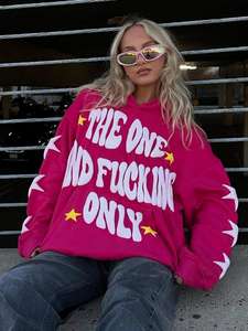 Fábrica a granel al por mayor sudaderas con capucha rosa sin cuerdas de bolsillo Sudadera con capucha recortada hombres personalizado Puff impresión sudaderas con capucha manga impresión - Product Image 3