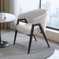 Chaise en bois massif moderne haut de gamme avec dossier, assise en tissu cuir souple, robuste et durable, pour restaurant, noir et blanc