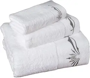Serviette d'hôtel économique Serviette de bain 100% coton personnalisée à forte absorption d'eau et ensembles de serviettes carrées super douces