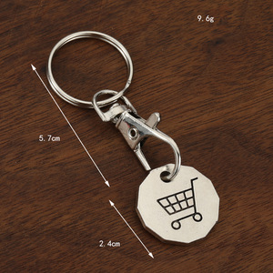 12-Sided Hợp kim kẽm Keychain thời trang Giữ Tiền Xu cho các phím siêu thị đẩy Mua sắm giỏ hàng logo kim loại <span class=keywords><strong>Token</strong></span> Mặt dây chuyền bán buôn - Product Image 3