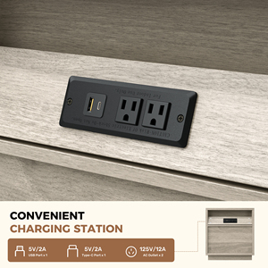 Modern Eco-Friendly Wooden <b>Sensor</b> <b>LED</b> Nightstand Storage USB Ports AC Outlets RGB <b>Light</b> Music Mode Timing Bedroom Furniture - Product Image 4