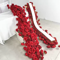 Décoration de toile de fond de mariage artificielle 5D de 8 pieds faite à la main, chemin de table floral en roses, centre de table pour événements, arrangement floral en rangée pour