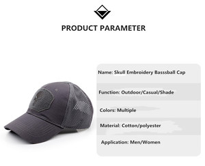 Cappelli tattici a 6 pannelli ricamo scheletro berretto mimetico Com. Cappelli da Baseball cappellini tattici da caccia - Product Image 2