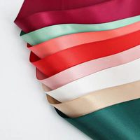 Pita Satin Polyester 10cm Dua Sisi Dapat Dicetak, Halus/Warna Padat untuk Selempang Bunga Pernikahan dan Dekorasi Ulang Tahun