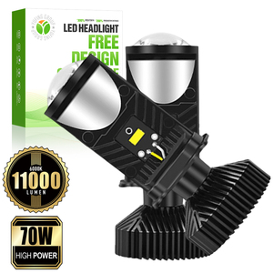 Feux avant LED pour véhicules Y6 Perfect Cutoff Line 70W 11000Lm 6000K 12-24V H4 à double faisceau pour accessoires automobiles, livraison directe - Product Image 1
