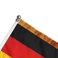 Drapeau de table à franges personnalisé imprimé Allemagne, Fournisseur d'événements diplomatiques européens, Vente en gros, Fabricant d'affichages promotionnels