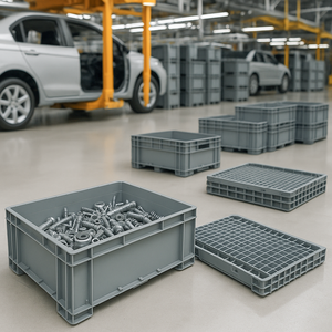 <span class=keywords><strong>Caisse</strong></span> logistique pliable en PP 600*400, empilable, sans couvercle, bleu-gris, en <span class=keywords><strong>plastique</strong></span>, pour entrepôt et manutention logistique - Product Image 5