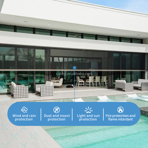 Ngoài trời màn cơ giới Zip theo dõi dây kéo rèm cuốn Windproof cửa sổ Shades cửa chớp - Product Image 3