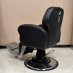 Fauteuil de Barbier Hydraulique Inclinable de Luxe en Cuir PU Noir, Robuste avec Repose-Pieds Large, Chaise de Rasage pour Hommes, Salon de Coiffure - Product Image 3