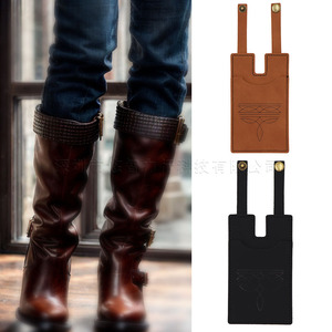 Cross-border best-selling Western cowboy boot coin <b>purse</b>, shoelace wallet, card holder, snap closure handmade wallet - Product Image 2