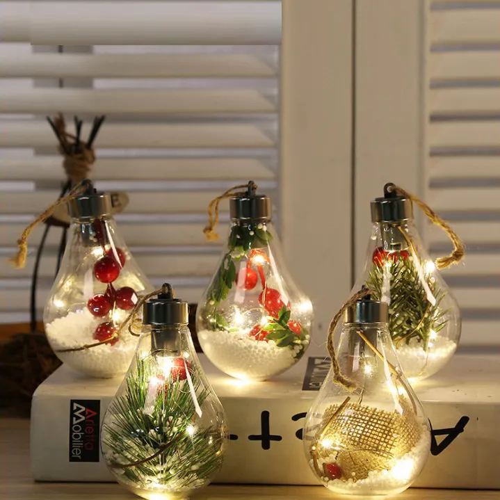 Fantaisie arbre de Noël ampoule en plastique suspendus lumières décoration pour Noël décoratif