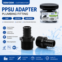 Adaptateur KING SMART 3/4 F2159/PEX B MNPT sans plomb, certifié NSF UPC, raccord de tuyauterie en PPSU à surface lisse (Livraison gratuite aux États-Unis et au Canada)