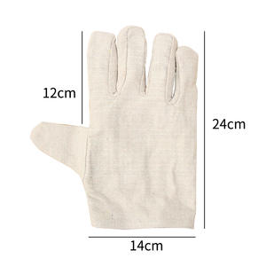 Guantes de soldadura de lona, 24 puntadas, doble capa, resistentes al desgaste, para construcción y uso en fábrica, tipo A Splash con pulgar recto - Product Image 1
