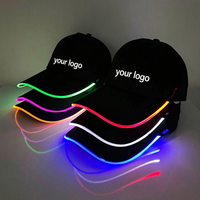 Casquette de baseball lumineuse à fil EL très demandée, chapeau LED lumineux, casquette de costume éclairée pour carnaval, boîte de nuit, fête rave, accessoires