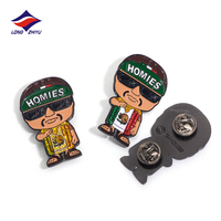 Longzhiyu, 20 Años de Experiencia, Fábrica Potente, OEM ODM, Pin de Solapa 2D de Esmalte Suave, Insignia de Metal con Purpurina Personalizada, Broche