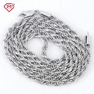 Cadena de Cuerda al Por Mayor de 3 mm y 4 mm Chapada en Oro y Plata de Ley 925, Collar de Cuerda de Joyería Fina - Product Image 5