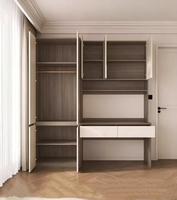 Meuble combiné moderne pour chambre et salon : bureau en bois intégré, armoire, table d'étude, étagère et rangement