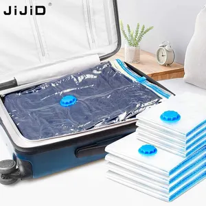 JiJiD Sac de rangement portable à compression sous vide de haute qualité pour vêtements Pompe électrique sous vide automatique blanche