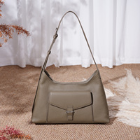 Sac Hobo en Cuir Véritable pour Femme, Sac Bandoulière en Cuir de Vachette Grainé, Sac Élégant à Porter sous le Bras, Vente en Gros, Logo Personnalisé