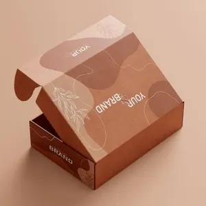 Custom Eco-friendly Brown Kraft Paper Folding Mailer Box Corrugated Cardboard Box Custom Logo Shipping Boxes