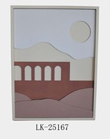 Art Deco House in Dune Rectangle Wall Art (LK-25167) - Décoration murale en MDF pour salon