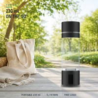 Bouteille d'eau hydrogénée 4000-5000ppb 230ml en oxyde d'aluminium + PC de qualité alimentaire 2.4W USB, tasse à eau riche en hydrogène électrique portable